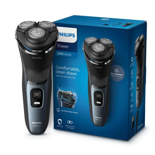 Philips 3000 Series Shaver with SkinProtect Technology, Pop-up Trimmer, 5D Floating Heads, Grey (S3144/03)