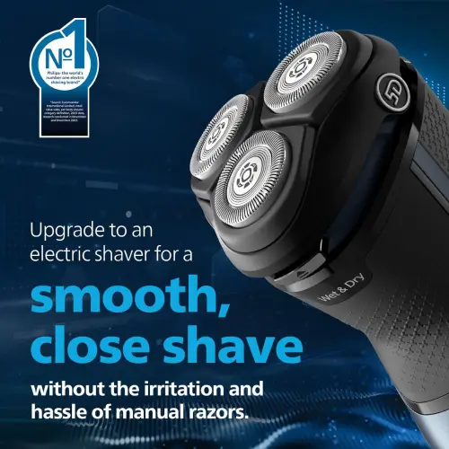 Philips 3000 Series Shaver with SkinProtect Technology, Pop-up Trimmer, 5D Floating Heads, Grey (S3144/03)
