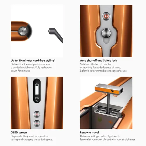 Dyson Corrale Hair Straightener with Intelligent Heat Control, Bright Copper & Bright Nickel (413114-01)