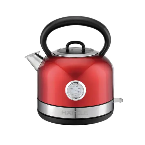 Hafele Dome Plus 2200 Watts Eletric Kettle with Analogue Temperature Display, Boil-Dry Protection, Spout Cover (Red)