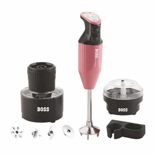 Boss Genius B138 Hand Blender with 275W, Two Speed Control (Pink)