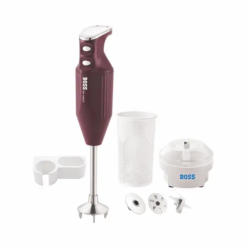 Boss Big Boss B136 Hand Blender with 275W, Two Speed Control (Maroon)