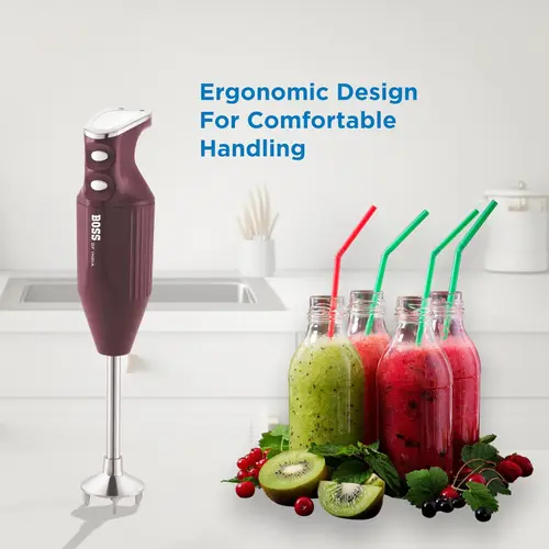 Boss Big Boss B136 Hand Blender with 275W, Two Speed Control (Maroon)
