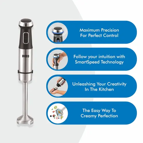 Boss Stellar B140 Hand Blender with 1200W, Two Speed Control (Black) 5 Boss Stellar B140 Hand Blender with 1200W, Two Speed Control (Black)