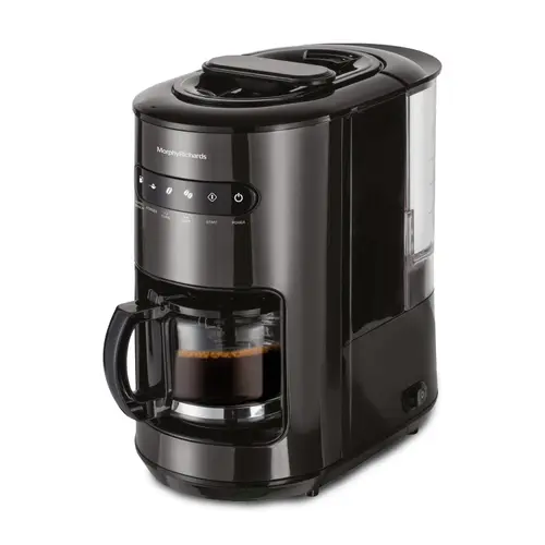 Morphy Richards Brew Blend Coffee Maker with Removaable Water Tank, Anti Drip Function, Digital Display, Touch Control (Black)