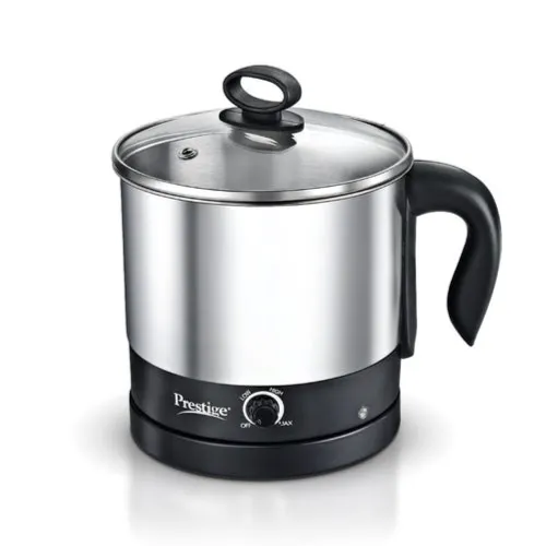 Prestige 1.5L PMC 3.0 Multifunction Cooker with Glass Lid and Stainless steel Rim, Temperature Control, Power Indicator (Silver,Black)