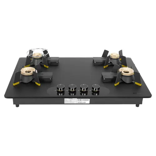 Faber Magiclift Hobtop with 4 Burners,  Premium Knobs Controls, Flame Failure Device, Cast Iron Pan Support (Black)