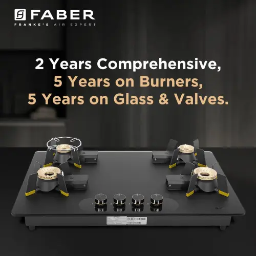 Faber Magiclift Hobtop with 4 Burners, Premium Knobs Controls, Flame Failure Device, Cast Iron Pan Support (Black) 8 Faber Magiclift Hobtop with 4 Burners, Premium Knobs Controls, Flame Failure Device, Cast Iron Pan Support (Black)