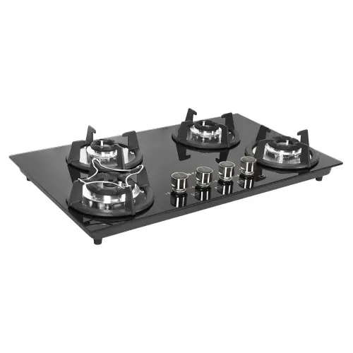 Faber Superia Hob with 4 Brass Burners, Toughened Black Glass, Black Enameled Pan Support (Black) 12 Faber Superia Hob with 4 Brass Burners, Toughened Black Glass, Black Enameled Pan Support (Black)