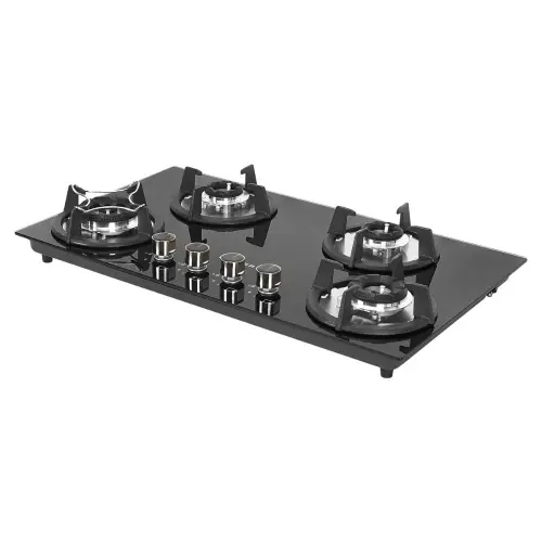Faber Superia Hob with 4 Brass Burners, Toughened Black Glass, Black Enameled Pan Support (Black) 8 Faber Superia Hob with 4 Brass Burners, Toughened Black Glass, Black Enameled Pan Support (Black)