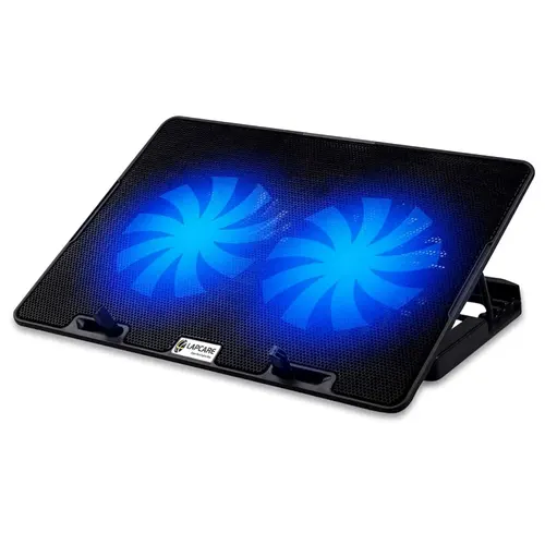 Lapcare Chillmate Ergonomic Laptop Cooler & Stand with 2 USB Port, Dual Fan, Suitable for upto 15.6 inches Laptops (Black)
