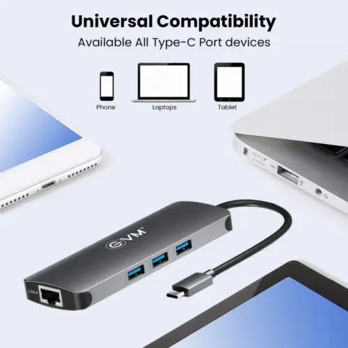 EVM 9 In 1 Multiport Docking Station with 7 Port USB Hub, Supports Portable Phone Connection, Brings More 3 EVM 9 In 1 Multiport Docking Station with 7 Port USB Hub, Supports Portable Phone Connection, Brings More