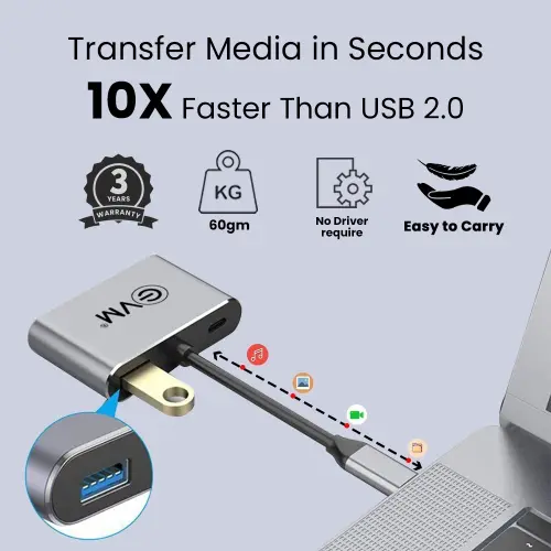 EVM Type C 4-in-1 HDMI+VGA Docking Station Multiport with with 4K HDMI, VGA, USB 3.0, PD Charging ((EVMCHV) 4 EVM Type C 4-in-1 HDMI+VGA Docking Station Multiport with with 4K HDMI, VGA, USB 3.0, PD Charging ((EVMCHV)