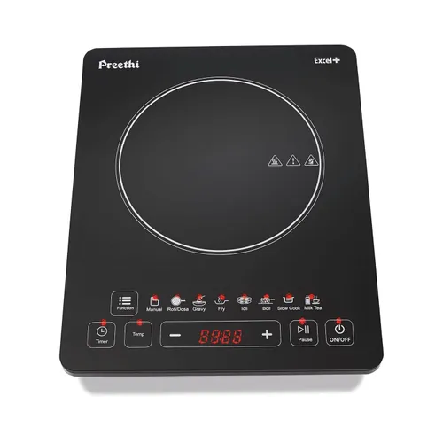 Preethi Excel Plus 117 Induction Cooktop with Large Heating Base, 7 Preset Menu, 1600 W (IC 117)