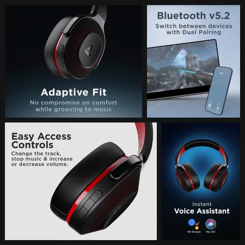 boAt Rockerz 425 Bluetooth Headphone with 40mm Dynamic Drivers, 500mAh Battery, 25 Hours Playback (Active Black) 2 boAt Rockerz 425 Bluetooth Headphone with 40mm Dynamic Drivers, 500mAh Battery, 25 Hours Playback (Active Black)