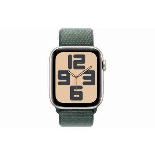Apple Watch SE GPS 44mm Starlight Aluminium Case with Lake Green Sport Loop