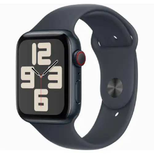 Apple Watch SE GPS + Cellular 44mm Midnight Aluminium Case with Midnight Sport Band - ML (Strap fits 160â?10mm wrists)