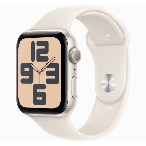 Apple Watch SE GPS 44mm Starlight Aluminium Case with Starlight Sport Band - SM (Strap fits 140â?90mm wrists)