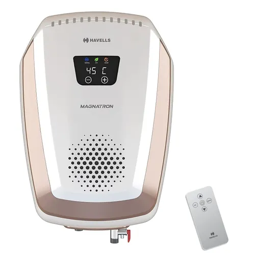 Havells Magnatron 15 Litre Storage Water Geyser with 8 Bar Pressure, Faster Heating, Minimal Scaling (White Champagne Gold)