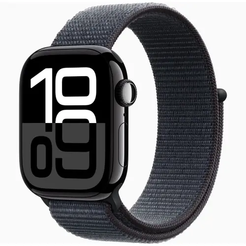 Apple Watch Series 10 GPS + Cellular 42mm Jet Black Aluminium Case with Ink Sport Loop
