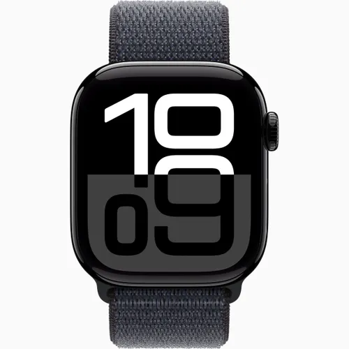 Apple Watch Series 10 GPS + Cellular 42mm Jet Black Aluminium Case with Ink Sport Loop
