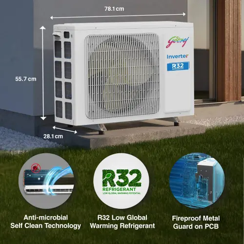 Godrej 1 Ton (5 Star Inverter) Split AC with 5in1 Convert Technology | Anti-Dust Filter | 100 % Copper (SIC 12ITC5 WWR) 6 Godrej 1 Ton (5 Star Inverter) Split AC with 5in1 Convert Technology | Anti-Dust Filter | 100 % Copper (SIC 12ITC5 WWR)