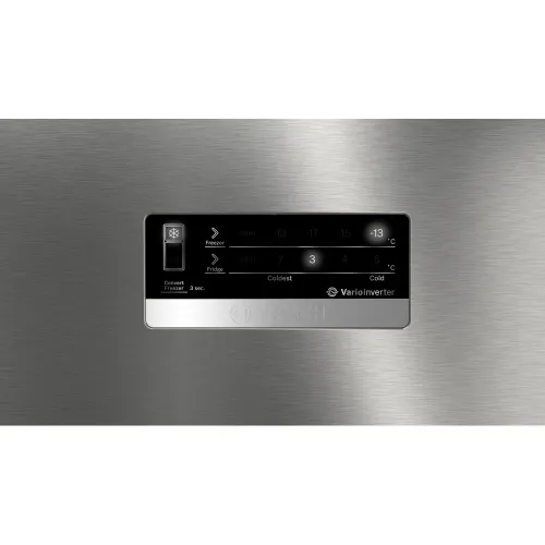 Bosch 368 Litres Frost Free Double Door Refrigerator with freezer at top (CTC39S02NI, Shiney Silver)