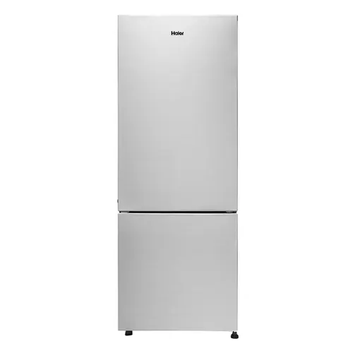 Haier 300 Litres 2 Star Bottom Mounted Frost Free Double Door Inverter Refrigerator with Turbo Icing Technology (HRB-3502BS-P, Brushline Silver)