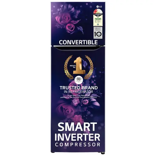 LG 272 Litres 2 Star Frost Free Double Door Inverter Refrigerator with Multi Air Flow | Convertible | Smart Diagnosis (GL-S312SBEY, Blue Euphoria)