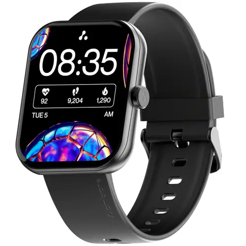 Ambrane Wise EON Max Smart Watch with 2.01 inch Lucid Display, Bluetooth Calling, AI & 100+ Watch Faces, 100+ Sports Modes (Black)