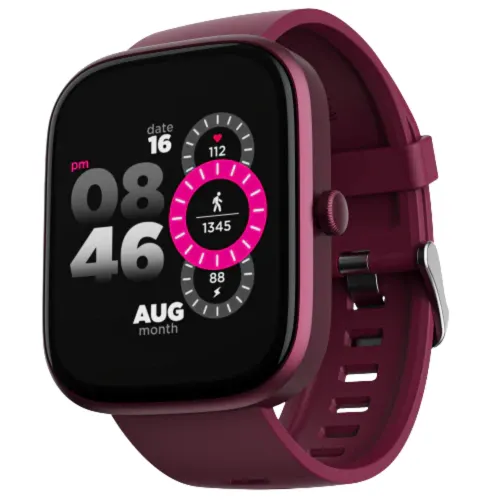 boAt Ultima Prism Smartwatch with 1.96" (4.97cm) AMOLED Display, BT Calling, 700+ active modes, Watch Face Studio (Burgundy)