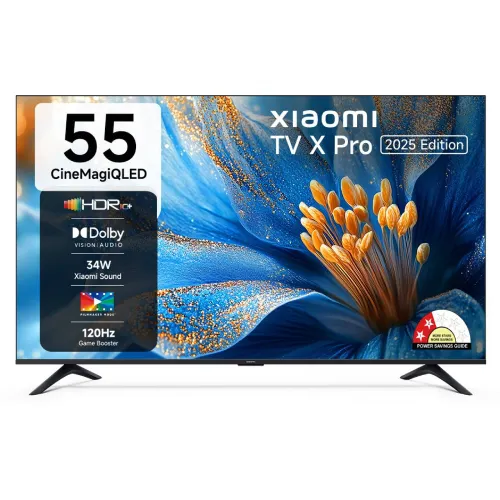 Xiaomi X Pro QLED Series 138cm (55 inch) 4K Ultra HD Google TV - Dolby Vision, HDR 10+, Filmmaker Mode, Xiaomi Sound, 32GB Storage, Google Cast, Google Voice Assistant, L55MB-APIN