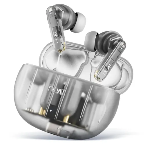 boAt Airdopes 191 ANC Wireless Earbuds with Upto 60 Hours Playback, ASAPâ?Charge, Quad Mics ENxâ?Tech, BEASTâ?Mode (Pellucid White)