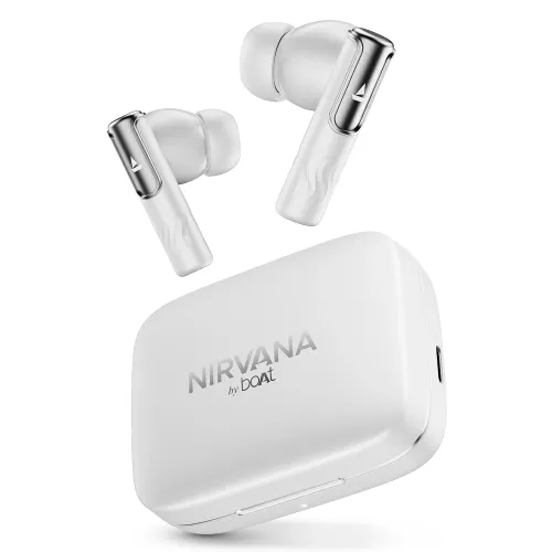 boAt Nirvana Ivy Bluetooth Wireless Earbuds with CboAt Signature Sound, 50 HRS Playback, Preset EQ Modes (Gunmetal White)