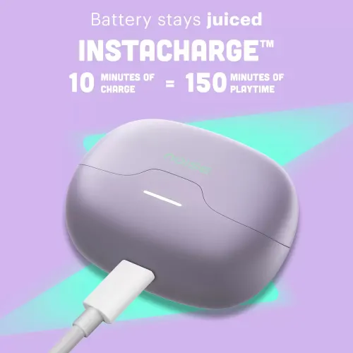 Noise Pop True Wireless Earbuds with 50 hours of playback, 10mm Drivers, Quad Mic with ENC (Lilac Pop) 7 Noise Pop True Wireless Earbuds with 50 hours of playback, 10mm Drivers, Quad Mic with ENC (Lilac Pop)