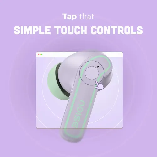 Noise Pop True Wireless Earbuds with 50 hours of playback, 10mm Drivers, Quad Mic with ENC (Lilac Pop) 9 Noise Pop True Wireless Earbuds with 50 hours of playback, 10mm Drivers, Quad Mic with ENC (Lilac Pop)