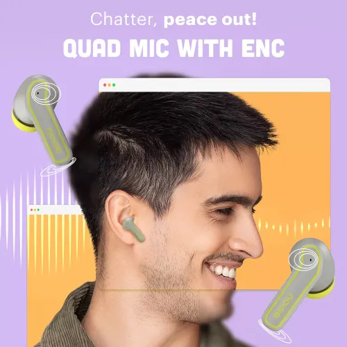 Noise Pop True Wireless Earbuds with 50 hours of playback, 10mm Drivers, Quad Mic with ENC (Steel Pop) 5 Noise Pop True Wireless Earbuds with 50 hours of playback, 10mm Drivers, Quad Mic with ENC (Steel Pop)