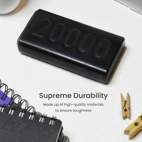 Ambrane Stylo 20000 mAh Fast Charging Powerbank With Triple Output, Stylish Design (Black) 5 Ambrane Stylo 20000 mAh Fast Charging Powerbank With Triple Output, Stylish Design (Black)