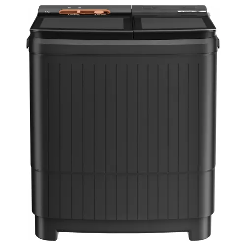 Bosch 8 Kg Semi Automatic Top Load Washing Machine with Soft Closing Lid | Wide Scrub Zone | 1300 RPM Spin Speed (WJG803T0IN, Black-Orange)