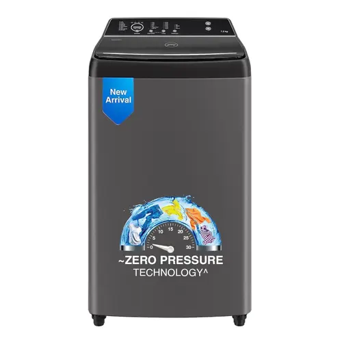 Godrej 8 Kg 5 Star Fully Automatic Top Load Washing Machine | Zero Pressure Technology | 8 Wash Programs | Child Lock (WTEON VLVT 80 5.0 FDTN MTBK, Metallic Black)
