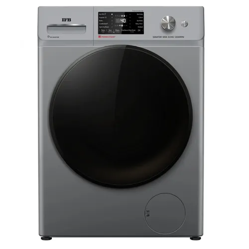 IFB 8 Kg Fully Automatic Front Load Washing Machine with Power Steam | AI Technology | Eco Inverter Motor | Wi-Fi (Senator MSN 8012K, Metallic Silver)