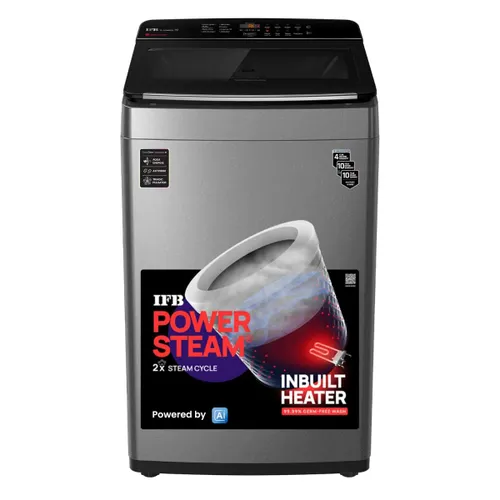 IFB 7.5 Kg Fully Automatic Top Load Washing Machine with Power Steam | AI Technology | Active Mix | Auto Tub Clean (TL751MS2S, Mystic Silver)