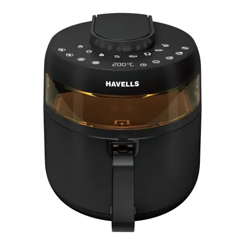 Havells Prolife Crystal 1500 W Air Fryer with 8 Pre-Set Options, ConcAero Crisp Technology, Safety lock for child protection (Black)