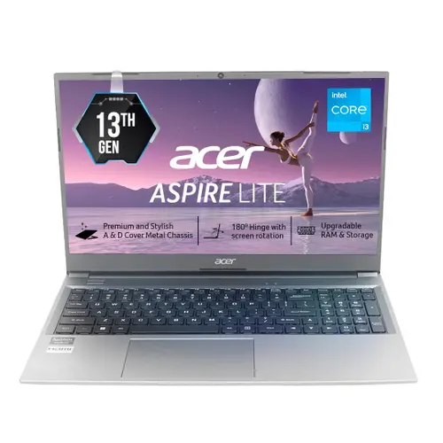 Acer Aspire Lite Laptop (13th Gen Core i3-1305U/ 8 GB RAM/512GB SSD/ 15.6 Inch - 39.62cm FHD Display /Win 11 /MS Office / Grey) UN.34ESI.005 AL15-53