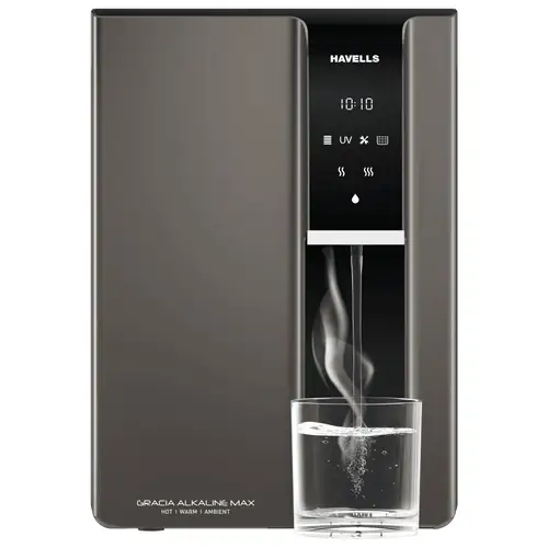 HAVELLS Gracia Alkaline Max Water Purifier with RO + UV Hot & Cold, 7 Stage Purification, 7.5L Tank, Suitable for Hard/Soft Water (Dark Grey)