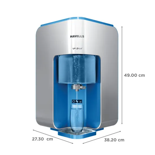 Havells UV Plus Water Purifier with 5 Stage Purification, 7L Tank, Suitable for Municipal Water (White & Blue)