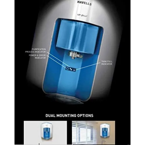 Havells UV Plus Water Purifier with 5 Stage Purification, 7L Tank, Suitable for Municipal Water (White & Blue)