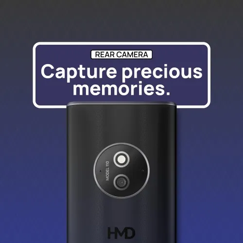 HMD 110 Keypad Phone with Built-in Scan & Pay UPI App, Rear Camera, Long-Lasting Battery, Wireless FM Radio (Black)