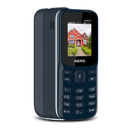 Lava Hero Shakti 2G Mobile (32GB Expandable Storage) 1.8 inch (4.57 cm) Display | Auto Call Recording | Wireless FM with Recording (Dark Blue)