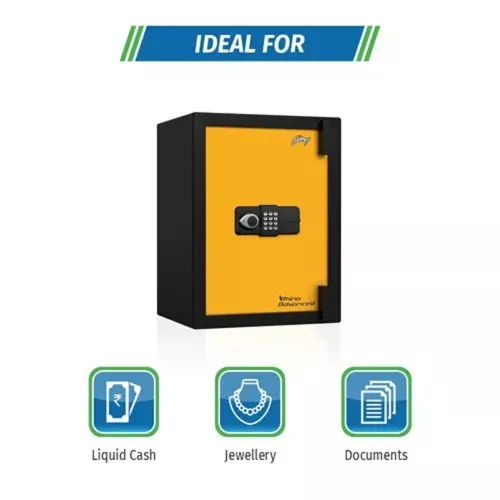 Godrej Rhino Advanced 79L Digital Home Locker with Master Password, Automatic Freeze, Internal Lighting (Yellow) 6 Godrej Rhino Advanced 79L Digital Home Locker with Master Password, Automatic Freeze, Internal Lighting (Yellow)